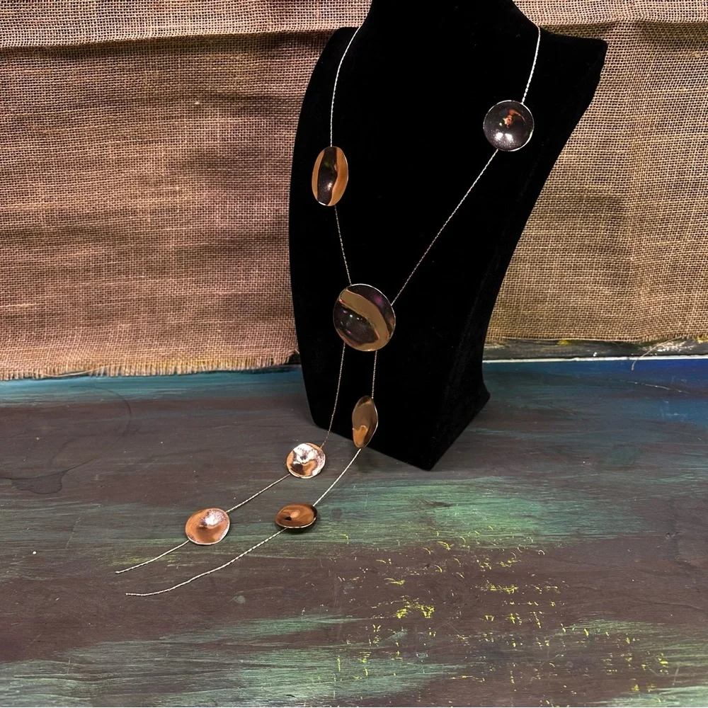 Trendy geometric round versatile‎ statement necklace NWOT